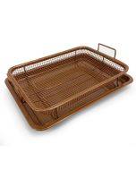 Oven Baking Stainless Steel Baking Pan Drain The Oil Mold Square Bronze