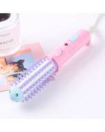 Glins GLS-003 20W 2-in-1 Ceramic Glazed Mini curler Comb, European Standard Plug (Pink)