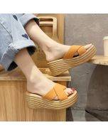 Women's platform wedge slippers