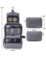 Portable travel waterproof toiletries storage bag (grey)