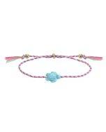 Colorful woven rope adjustable turtle bracelet