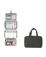 13552A Travel waterproof foldable toiletry bag and cosmetic bag with hook, color: black