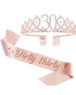 WM-02 Crystal Diamond Birthday Party Wedding Updo Crown, Color: Rose Gold 30
