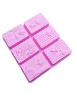 Six connected square honeycomb ice grid cake mold, square handmade soap mold