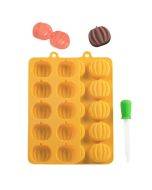 Pumpkin chocolate mousse cake cartoon mold, color randomly shipped (10 holes)