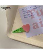 10pcs Colorful Love Children Hair Clip Hair Accessories(Emerald Heart)