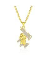 Handheld gun exaggerated hip-hop necklace collarbone chain