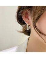 Shell double layered earrings with diamond earrings12