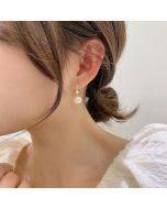 Shell double layered earrings with diamond earrings5