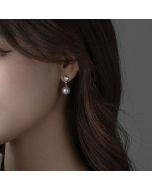 Shell double layered earrings with diamond earrings9