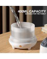 HS01 simulated flame humidifier home aromatherapy machine with night light (black)