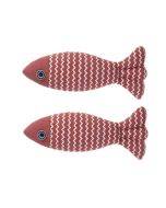 2 pieces for sale, linen cat and fish pillow, pet chew toy, specifications: 21x9x5cm (maroon)