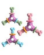 BG5053 Triangular bone shape pet chew toy dog molar stick Color shipped randomly, color: orange without petals