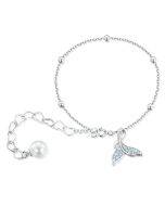 S925 Sterling Silver Blue Illusion Fishtail Bracelet