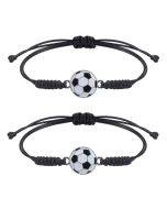 Handwoven adjustable football bracelet