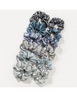 12pcs/Pack Women Intestine Style Hair Ring Satin Headband Hair Accessories(Dark Green Mixture)