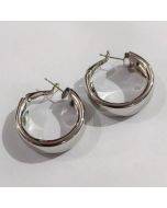 B494 minimalist circular earrings 925 silver ear studs
