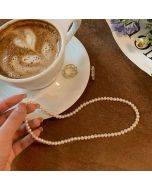Women's pearl necklace, niche temperament, retro layered collarbone chain, minimalist neck chain