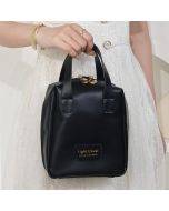 PU leather portable makeup bag for travel, large capacity, portable cosmetic storage bag