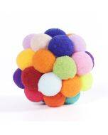 6cm Pet Toys Sound Ball Plush Self-Help Relief Bite Resistant Teething Cats And Dog Toy Balls(Colorful)
