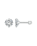 S925 Sterling Silver Platinum Plated Zircon Stud Earrings Jewelry