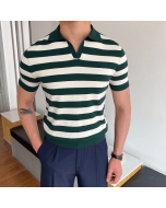 Gentleman classic knit polo shirt